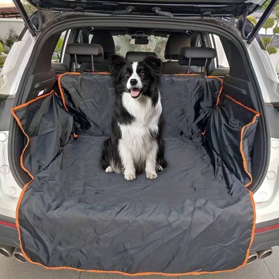 1pc Pet Dog Car Mat Cargo Liner Backseat Barrier Rear SUV Trunk Cover, Large Size - Multicolor - View 1