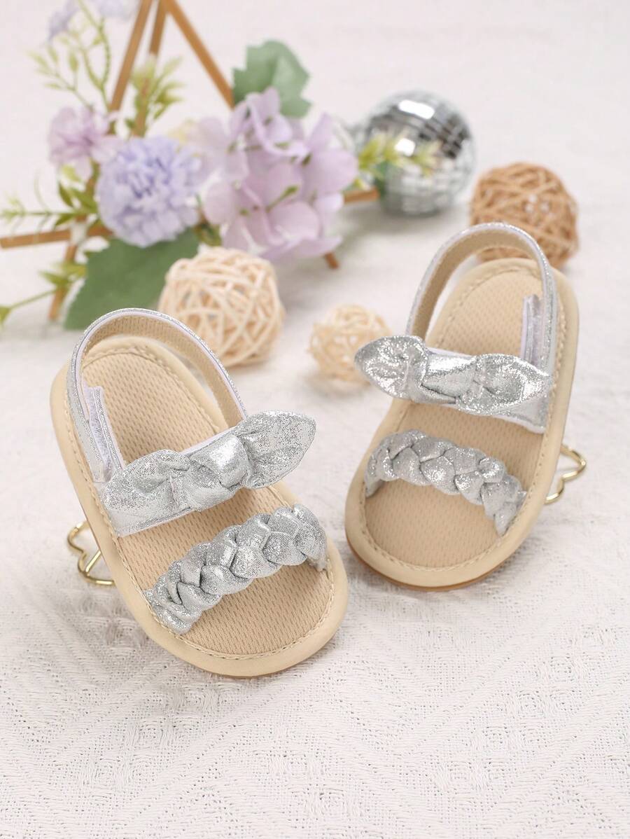 1 双可爱软底公主鞋，适合 0-1 岁女婴，夏季 - 銀色 - 查看 1