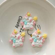 3 pezzi Accessori fai-da-te in resina con pony arcobaleno carini, materiali per decorazione di Molletta per capelli, pendenti e decorazioni estive, per la scuola