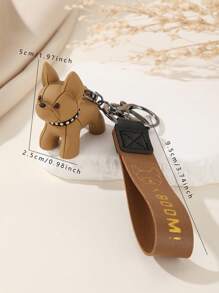 1 件彩色时尚斗牛犬树脂钥匙扣、包包挂饰、汽车挂饰、休闲派对礼品背包，适合学校卡通