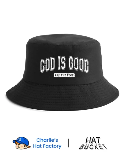 1pc "God Is Always Good" Reversible Bucket Hat, Unisex, Classic Fashion, Soft & Lightweight, UV Protection, Versatile For Outdoor Activities, Daily Wear, Parties, Beach Vacation, Perfect Gift For Family And Friends