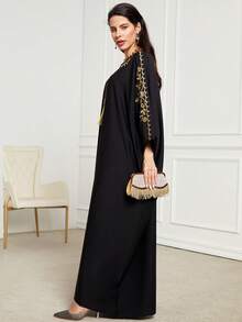 Black Kimono Abaya Dubai Luxury Dress Muslim Fashion Tassel Batwing Sleeve Casual Loose Moroccan Kaftan Women's Jalabiya Ramadan