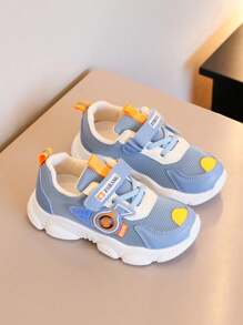 Children Hook And Loop Soft Sole Anti-Skid Casual Sports Shoes,Breathable For Spring, Unisex