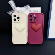 1pc Fashionable Gradient Frame Lovely Big Heart Shape Phone Case, Compatible With IPhone 12/13 Pro Max, Honor X7, Galaxy A56 5G, Infinix Smart 8, Infinix Hot 40i, Tecno Spark 20, Tecno Spark 20C, Tecno Spark Go 2024, Redmi Note 14 5G, Moto E22/E22i, OPPO A54. Shock-Proof, Minimalist Design, With Wrist Strap, Suitable For Daily Use And Outdoor Carrying