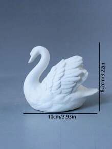 1pc Black & White Ceramic Swan Figurine, Creative Decor For Living Room, Study, Animal Succulent Planter