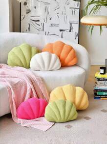 Shell-Shaped Decorative Throw Pillow, Soft Shell Design Plush Cushion, Cute Fluffy Pillow, Suitable For Bed, Sofa, Living Room, Wedding Home Decor