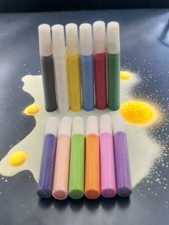 12 colori di sabbia fine, 15g/Bottiglia. Adatto per l'arte della sabbia, decorazioni per bottiglie di sabbia, decorazioni per micropaesaggi e altri scenari