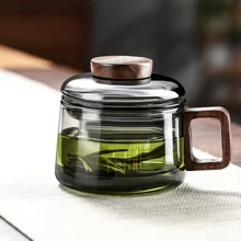 1 pieza de 200ml/6.76oz, Taza de té de vidrio multifuncional con infusor - Resistente al calor, reutilizable, adecuada para uso doméstico y de oficina, perfecta para té de hojas sueltas