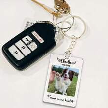 1 pièce Porte-clés photo de compagnie domestique personnalisé - Cadre photo en acrylique personnalisé pour chien et chat - Cadeau commémoratif parfait pour les propriétaires d'animaux de compagnie