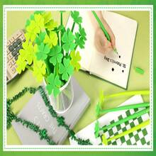 6pcs Four Leaf Clover Pens, Cute Green Four Leaf Clover Pens Novelty Fun Pens 0.5mm Gel Ink Ballpoint Pens Suitable For Gifts School Office Home Supplies(All Specifications And Colors Are Sent Randomly) Back To School