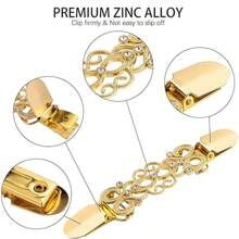 Vintage Sweater Shawl Clips Flower Patterns Retro Cardigan Collar Dresses Clips Brooch Clips Shirt Clips For Women - Gold - View 6