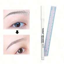 Juego de bolígrafos marcadores de cejas blancos, herramienta de posicionamiento de maquillaje permanente con regla, pluma marcadora de piel para tatuaje, pluma con regla para líneas de posicionamiento de maquillaje permanente - Multicolor - Ver 7
