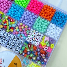 Kit Miçangas para Fazer Pulseira Infantil Colorida Bijuteria Colar Phone Strap - Multicolorido - Visão 2