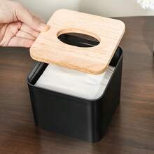 Mini Square Wooden Lid Tissue Box Holder - Decorative Angled Tissue Box For Bathroom, Living Room, Bedroom Countertops, Versatile Home Decor, Easter