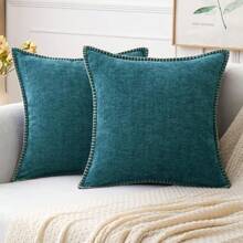 1 peça/2 peças Capa de Almofada Sem Enchimento, Fronha de Chenille para Sofá, Decoração Doméstica