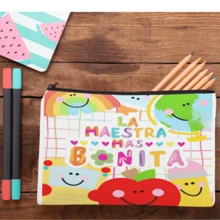 Teacher Gift, Letter Print Makeup Bag "To The Best Teacher Ever", Zipper Pouch As Gift, Travel Makeup Bag, Makeup Organizer, Makeup Case - 彩色 - 查看 4