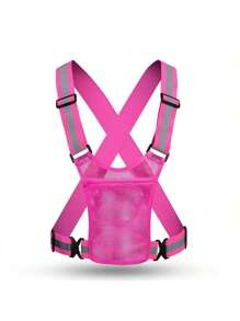 反光跑步背心，适合夜跑、散步、骑自行车和户外活动，增强功能，男女通用超亮反光背心，尺寸可调节