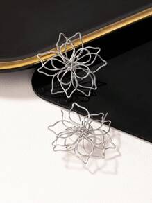 1 Pair Bohemian Style Wire Flower Earrings, Suitable For Women's Daily And Travel Holiday Wear
