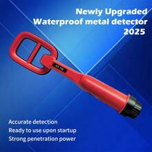 High Precision Waterproof Handheld Metal Detector, Smart Metal Identification Treasure Hunting Instrument - Red - View 7