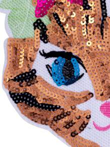 1 pieza Parche de gato de dibujos animados lindo y brillante de color rosa para niña, bordado de poliéster, adecuado para ropa, accesorios, todo el año