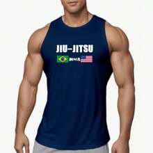 Dry Fit UV Tank Top Men's Gym Training T-Shirt RMSUP17 - 藏蓝色 - 查看 1