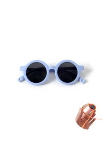 1pc Toddler Glasses, Cute Round TPEE Soft Frame, Comfortable Impact Resistant Versatile Candy Colors, Baby 0-2 Years Old Fashion Glasses - Candy Color Round - View 15