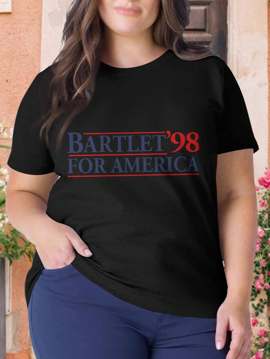 The West Wing Bartlet For America Oversize Oversize Women T-Shirt - Jed Bartlet Josh Lyman America - Black - View 1