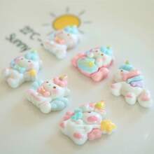 3 pezzi Accessori fai-da-te in resina con pony arcobaleno carini, materiali per decorazione di Molletta per capelli, pendenti e decorazioni estive, per la scuola