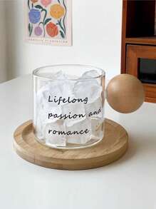 Vintage French Glass Cup With Cute Wooden Handle, Żaroodporne szkło, Kubek na mleko, Kubek do latte, Kubek na płatki śniadaniowe