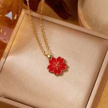 1 pieza Collar colgante con flor de varios pétalos, elegante y refrescante, adecuado para uso diario, fiestas, vacaciones, regalo para familia, esposa, amigos, cumpleaños, aniversario