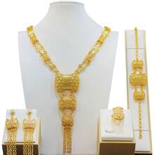 1 Piece Luxury Women's Jewelry Set - 5 Pcs Including Earrings, Necklace, Ring, Suitable For Bride, Wedding, Party, Events