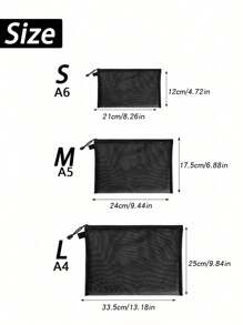 1/3pcs Travel Multipurpose Storage Bag, Portable Mesh Organizer Bag - Black - View 4