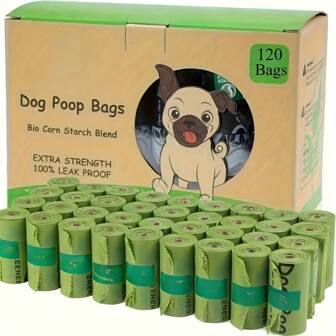 120pcs Leak-Proof Dog Poop Bags - Durable, High-Quality Pet Waste Disposal Bags For Dogs & Cats, Perfect For Yard Cleanup