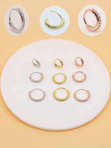 1pc Zirconia Stone Open Nose Ear Ring Septum Earrings Septum Ring Piercing Fashion Jewelry