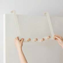 1pc Modern Minimalist Over-The-Door Hanger Hook, No-Drill Bedroom Door Mounted Clothes Organizer Rack