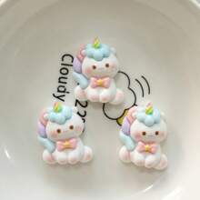 3 pezzi Accessori fai-da-te in resina con pony arcobaleno carini, materiali per decorazione di Molletta per capelli, pendenti e decorazioni estive, per la scuola