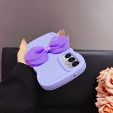 1pc Candy Wavey Shape Smooth Oil Painting, Cute Bow Decor Phone Case, Full Coverage Anti-Drop Protective Cover Compatible With Iphone 16/15 Pro Max, Redmi Note 11 4G, Galaxy A55, Infinix Note 30, Moto E30, Floral Decor, Faux Pearl Embellishment, Minimalist Design, Suitable For Daily Use And Outdoor Carrying, Perfect Protection For Your Phone