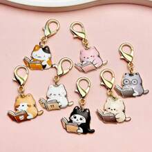 7 Peças Conjunto de Chaveiros de Gato - Chaveiros de Gatinho de Liga de Zinco em Estilo Cartoon, Adequado para Amantes de Gatos - Acessórios Felinos Fofos, Ideal para Uso Pessoal e Presentes de Aniversário, Acessórios de Carro, Encantos de Bolsa, Mochilas Escolares, Gótico, Y2K
