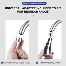 Cabeça de torneira de cozinha giratória universal de 360°, extensor de torneira de braço mecânico multimodo, extensor de torneira antirrespingo com interface de cobre e aço inoxidável para torneira comum, torneira de cozinha, pia, acessórios para bacia, decoração de banheiro, decoração de outono, volta às aulas