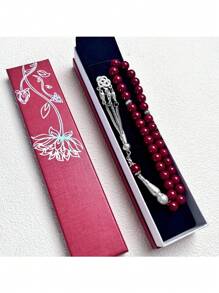 Premium Paper Gift Box Set With 33pcs 10mm Red Ceramic Bead Islamic Prayer Beads - Multicolor - View 12
