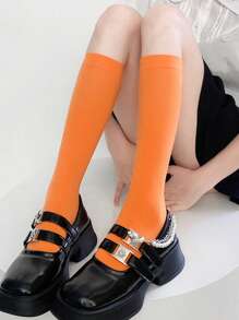 1/5/10/15 Pairs Women Velvet Thigh High Socks, Solid Color, High Elasticity 120D, Spring/Summer