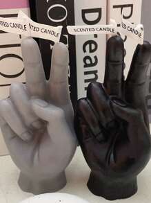 1pc Handmade Victory Sign Candle, Scented Candle, Indoor Decorative Jar Candle Suitable For Bedroom And Home Decor, Stress Relief, Relaxation, Bathing, Yoga And Holiday Gifts, Gag Gifts, Mother's Day Gifts, Wedding Decor Birthday Graduation - Multicolor - View 7