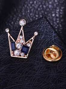 1 件男士西装皇冠形水晶胸针、翻领别针、衬衫夹，与张颂文同款，夏季 - 彩色 - 查看 4