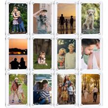 1pc Acrylic Magnetic Refrigerator Photo Frame, Double-Sided Fridge Magnetic Frame Clear Display, Decor For Home Use