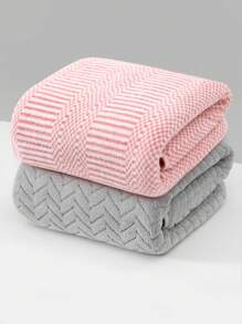 2pcs Towel Set - 70x140cm/27.56x55.12 Inch - Made Of Coral Fleece - Absorbent Quick-Dry, Non-Shedding, Non-Fading - Ultra Soft & Skin-Friendly - With Hanging Loop For Easy Hanging - Bath Towels For Bathroom, Bedroom, Pool, Gym, Camping, Holidays - Wheat Ear & Ionic Lucky Pattern Solid Abstract Design - Suitable For All Seasons Mother's Day Flowers, Personalized Gifts For Mom, Last Minute Gifts, Mother's Day Ideas, Mothering Sunday Gifts, Handmade Cards For Mum, Best Mother's Day Gifts Under $50
