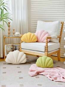 Shell-Shaped Decorative Throw Pillow, Soft Shell Design Plush Cushion, Cute Fluffy Pillow, Suitable For Bed, Sofa, Living Room, Wedding Home Decor