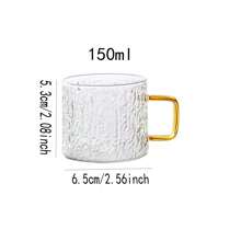 12/6/4/2 Stücke Set Berentextur 150ml kompakte, elegante, hitzebeständige, transparente konzentrierte Kaffee-Gläser, Kaffeetasse, Glas-Tasse, Kung-Fu-Heißgetränke-Tasse, Kaffee-Zubehör Tee Set