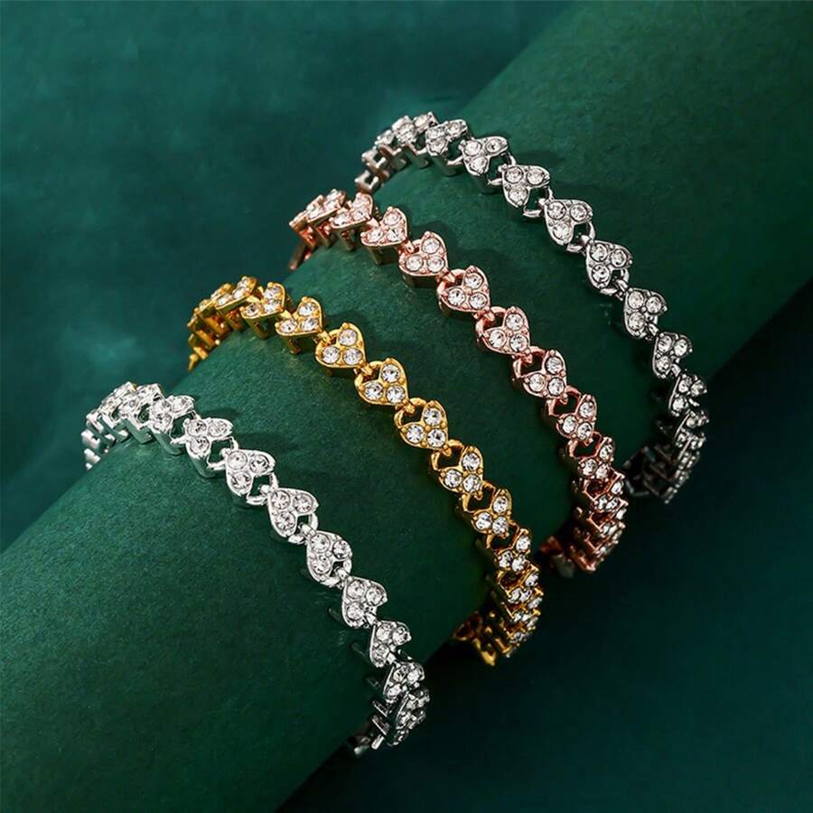 1 Stück modischer Armreif mit Strass in Kristalloptik, Geschenk für Frauen