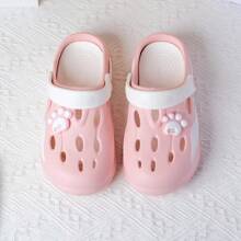 Fashionable Paw Print Thick Sole Non-Slip Cute Cartoon Beach Slippers For Women,Wear Outdoor Spring,Summer,Autumn. Popular Mesh Breathable Clogs Sandals For Nurse Working,Super Soft Bottom Slippers With Closed Toe
