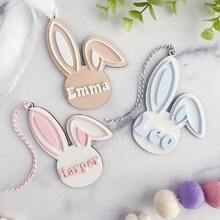 1 pièce Étiquettes de panier de Pâques, étiquette personnalisée de panier de Pâques, étiquette de panier de Pâques personnalisée, étiquettes avec noms de lapin, oreilles de lapin pastel, décoration de Pâques, étiquette de Pâques, multifonctionnelle, anti-moisissure, ornementale, réutilisable, raffinée, élégante, de haute qualité, mignonne, moderne, personnalisée, unique, idéale comme cadeau pour lui, idéale comme cadeau pour elle, pour elle, petit ami, petite amie, papa, maman, famille, amis, fils, fille, enfants, cuisine, salle à manger, chambre, bureau, salon, maison, jardin, salle de thé